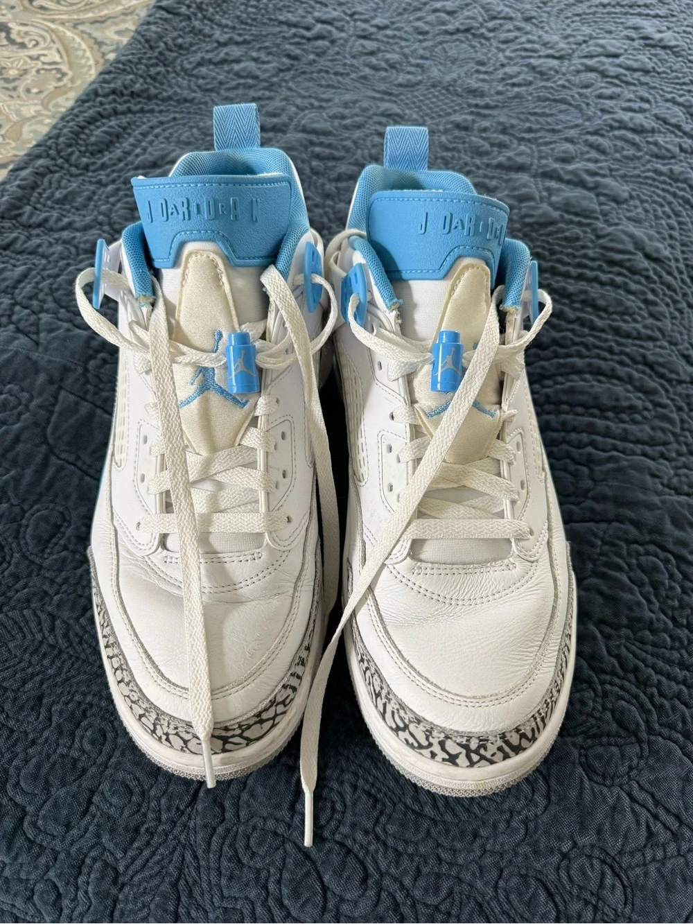 Air Jordan Retro Style White & University Blue Sneakers